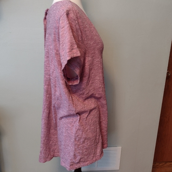 Ruff Hewn V-Neck Back Button Short Sleeve Top Size 1X - Picture 2 of 6